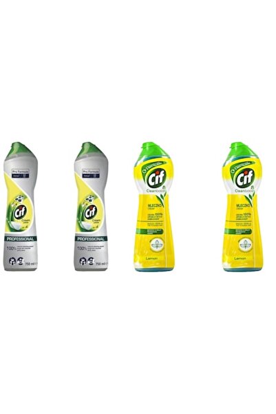 Cif Set 4 x Variety, 2 x Cream 750ml Universal Solution Lemon, 2 x Cream Universal Solution 300g Lem