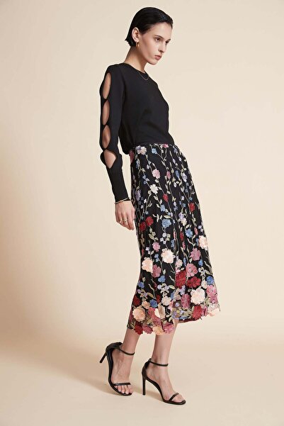 Yola Embroidered Midi Skirt