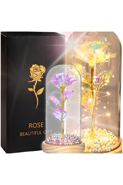 Other Trandafir LED etern, cristal strălucitor în întuneric, funcționat cu ba...