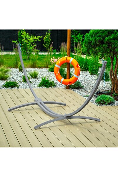 Other Hammock Swing Frame, Garden Stand, Metal, Grey, for Two Persons, 2 in 1, Heavy Duty