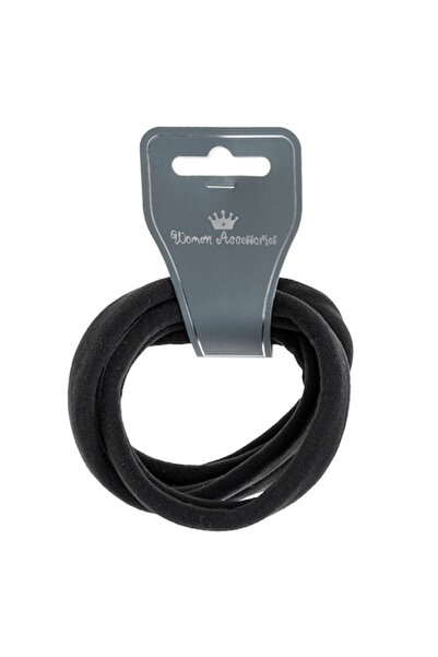 SHOPIENS Set 4 elastice de păr Shopiens® pentru femei, negru XL, țesătură terry