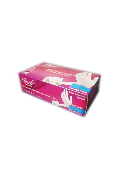 Ebruli Latexové rukavice velikost L bílé 100 ks/krabice lehce pudrované
