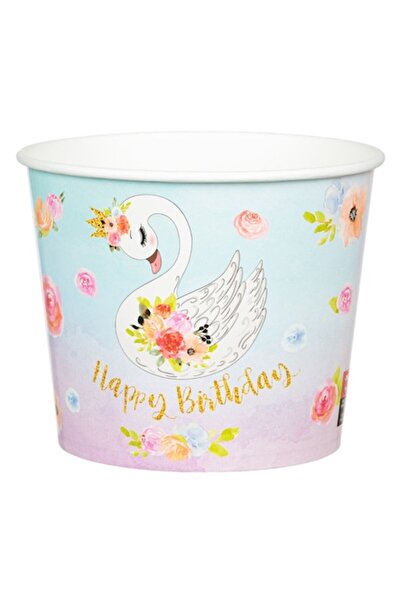 SHOPIENS Pahar carton pentru gustări Little Swan Shopiens®, cu design Lebădă,...