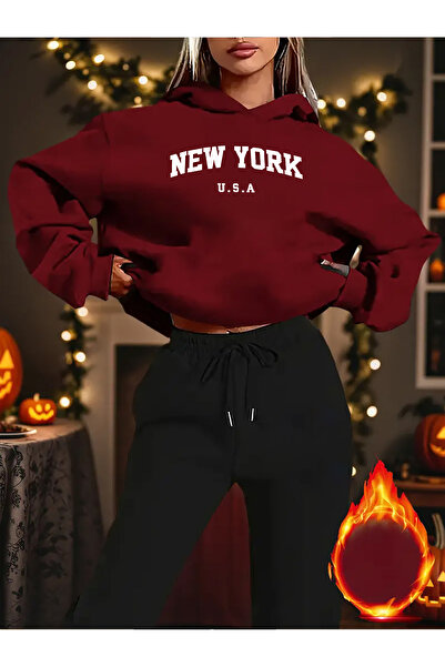 Lider Leather Дамски 2-компонентен комплект спортен екип с качулка и принт – ...