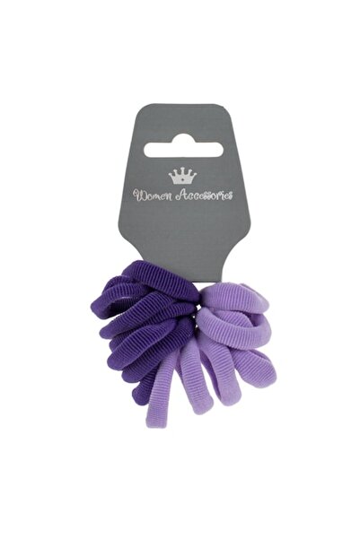 SHOPIENS Set 14 elastice de păr Shopiens® pentru femei, Frotte în violet și l...