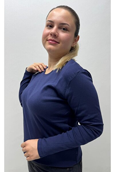 QYA Clothing Tricou basic cu mânecă lungă, 100% bumbac, croială largă