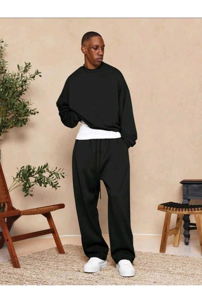 BERYY MODA Men's Baggy Sweatpants 2 Thread Wide Leg Full Length22095