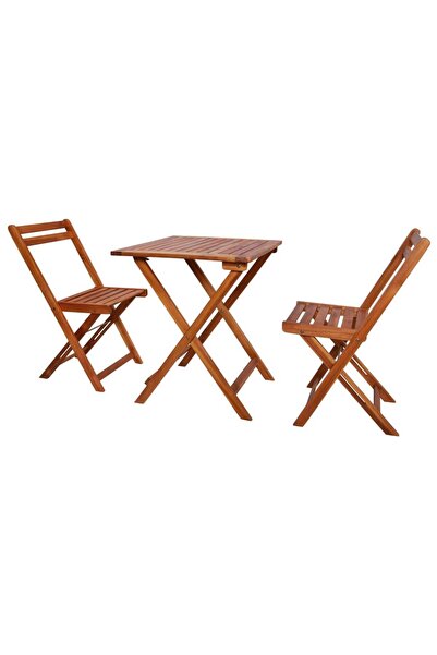 vidaxl Set mobilier bistro pliabil, 3 piese, lemn masiv de acacia