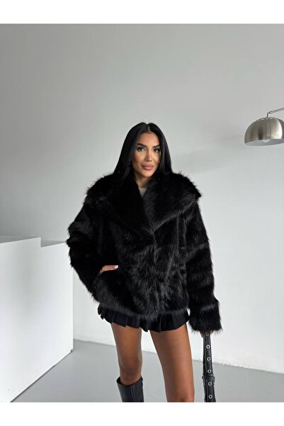 KİLSBUTİK Comfortable Fit Shawl Collar Faux Jacket