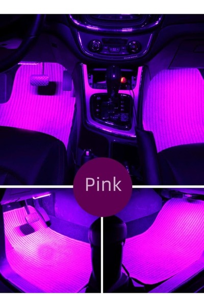 HALAMODO 8 LED Multi-Color Car Interior Light, Atmosphere Neon RGB Color Lights Kit