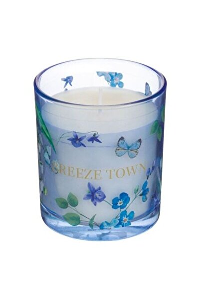 SHOPIENS Lumânare parfumată cu aromă de crin Ø7x8cm în suport de sticlă albas...