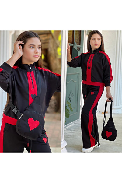 My Kids Wear 3-компонентен комплект с бродерия с мотив сърца за момичета, въз...