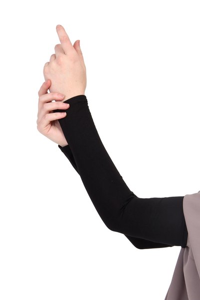 TRModam Mâneci anti-alunecare și anti-transpirație din Lycra – 1 pereche, unisex, utilizare în toate anotimpurile - Negru