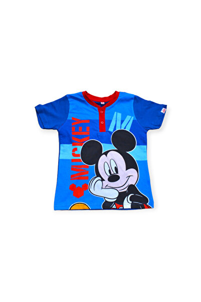 Mickey Mouse Children's short-sleeved pajamas, 100% cotton, multicolor, Happy,