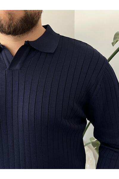 HAWKKİNG Men's Oversize Polo Neck Knit Sweater