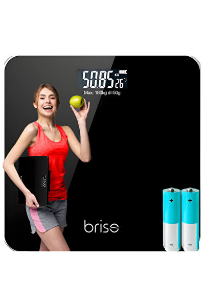 Other Cântar electronic de baie, sticlă, negru, 180 kg + baterii, modern