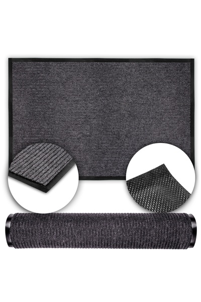 Other Covoraș de ușă, preș de ușă, striat, gri, pentru exterior, 120 x 180 cm