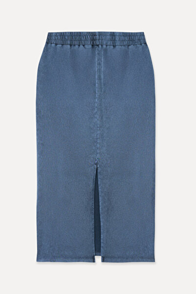 Mudo Midi Skirt with Elastic Waist and Slip