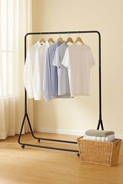 MARIA HOMES Metal Clothing Rack with Wheels – 120×168 cm Heavy Duty Garment S...