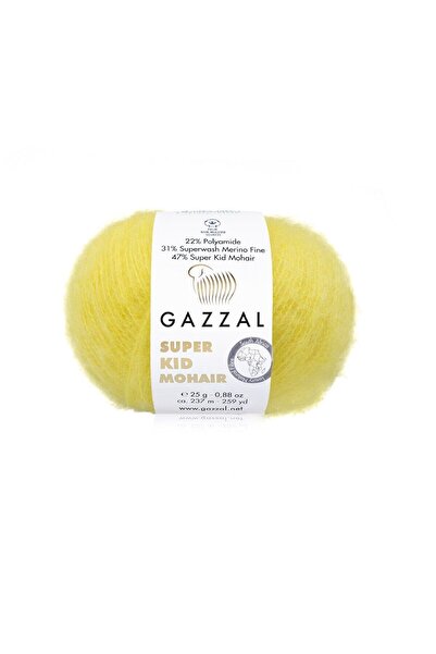 Gazzal Super Kid Mohair 25 gr 200 mt %70 Kid Moher %30 İpek İnce Örgü İpi-644...