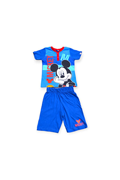 Mickey Mouse Children's short-sleeved pajamas, 100% cotton, multicolor, Happy,
