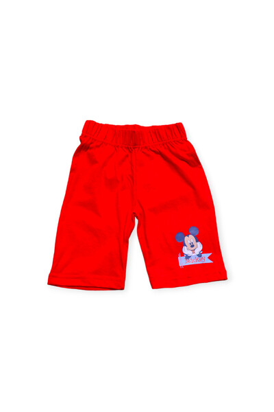 Mickey Mouse Children's short-sleeved pajamas, 100% cotton, red, Happy,