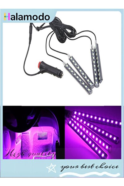 HALAMODO 8 LED Multi-Color Car Interior Light, Atmosphere Neon RGB Color Lights Kit