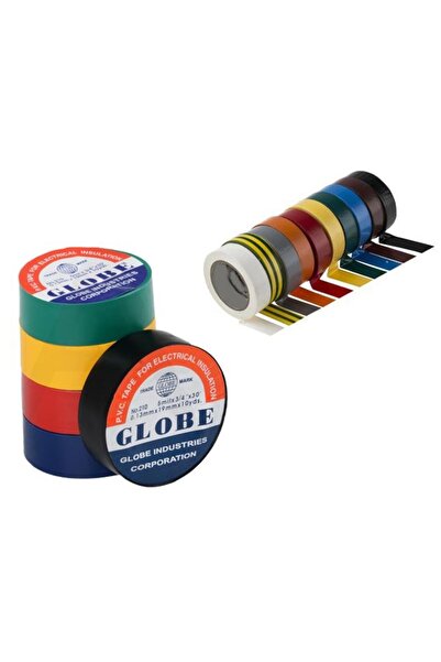 hırdavatevreni GLOBE ELEKTRİKÇİ BANDI SARI (10 adet) Elektrik Bant Renkli
