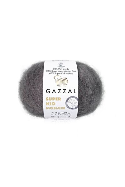 Gazzal Super Kid Mohair 25 gr 200 mt %70 Kid Moher %30 İpek İnce Örgü İpi-644...