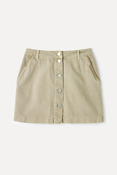 Mudo Embroidered Buttoned Mini Skirt
