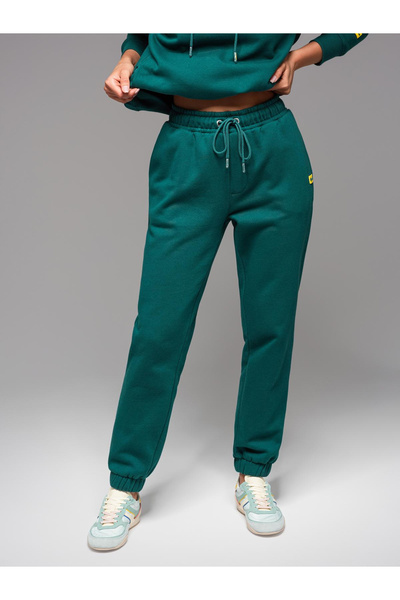 OMBRE Unisex sweatshirt set unisex hoodie + drawstring pants in athleisure style - dark green Z111