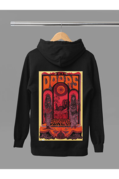 MAGORS سترة روك قطنية مطبوعة بأكمام طويلة وقلنسوة بثلاثة خيوط