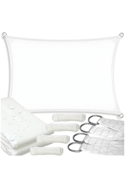 Other Copertină tip velă solară pentru terasă, balcon, protecție solară UV, albă, 4x3m