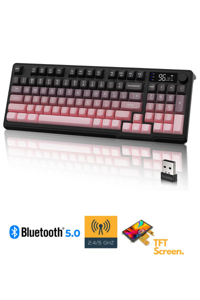 Sarftech Freewolf M96 2.4g Bt5.0 Çift Bağlantılı Tft Led Ekranlı Reinbow Gaming Oyuncu Klavye
