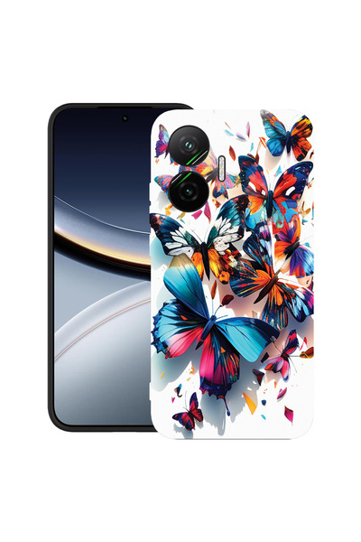 bestcase Θήκη TPU εξαιρετικά λεπτή για Poco F7, πολύχρωμες πεταλούδες, 205200...