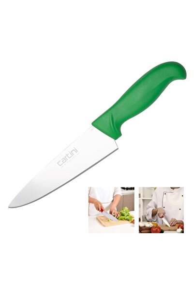 Godrej Cartini Classic Chef Knife, Stainless Steel Heavy Duty Slicing and Dicing Meat, 10"-Green