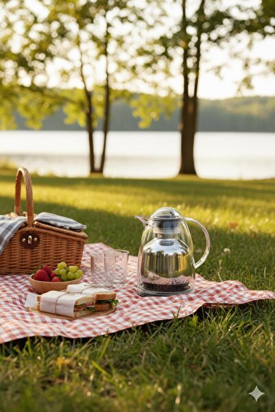 EWs 1 Lt Akrilik Şeffaf Çay Termosu 12 Saat Sıcak 24 Saat Soğuk