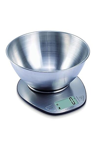 Generic ميزان مطبخ إلكتروني من إكسزاكت، ميزان خبز من الفولاذ المقاوم للصدأ - شاشة كبيرة لوزن الأطعمة الرطبة والجافة