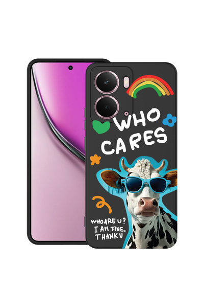 bestcase Carcasă ultra subțire TPU Mat pentru Realme P3, Cool Cow - Who Cares...
