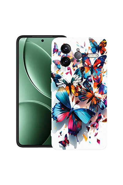 bestcase Carcasă ultra subțire TPU Mat pentru Poco F7 Ultra, fluturi colorați...