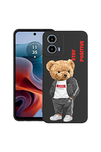 bestcase Carcasă ultra subțire TPU pentru Motorola Moto G45, Stay Positive - ...