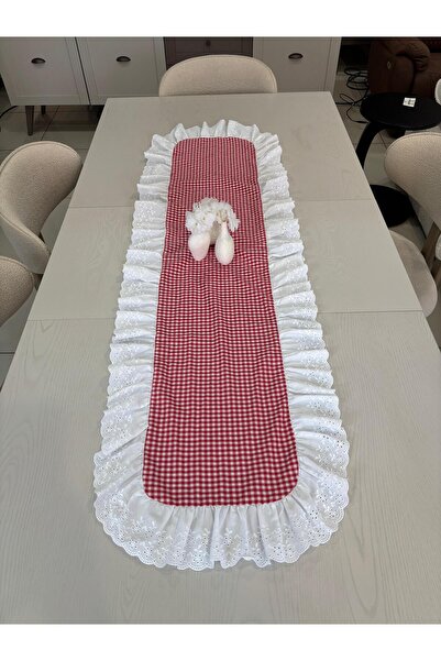 NURGİTA HOME Runner oval vintage din bumbac 100% cu volane (45X140)