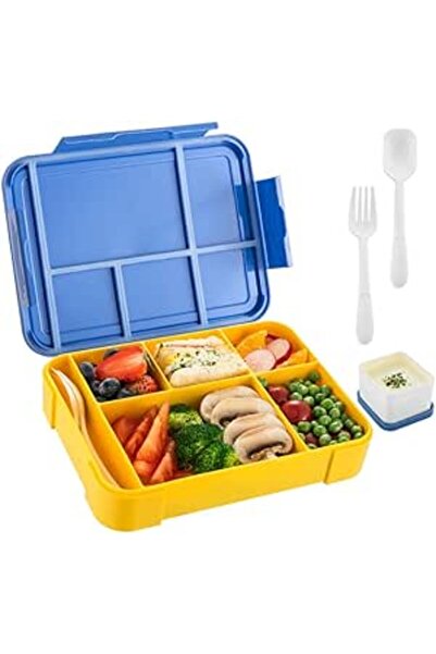 Generic Aowin Bento Lunch Box for Kids,Leak-proof Lunch Containers with Sauce Box & Fork & Tablespoon,Portab