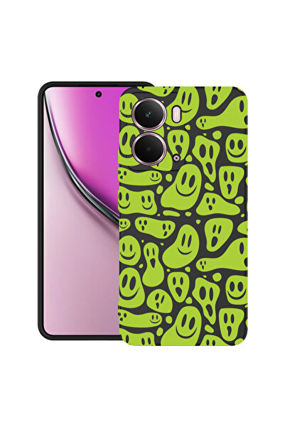 bestcase Carcasă ultra subțire TPU Mat pentru Realme P3, verde acid smiley, 2...