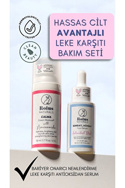 Roius Naturals Hassas Cilt Avantajlı Cilt Bakım Seti | Calma Cream Nemlendiri...