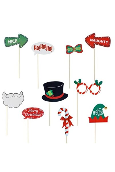 SHOPIENS Set 10 accesorii de deghizare de Craciun Photo Props Shopiens® "Merry Christmas"