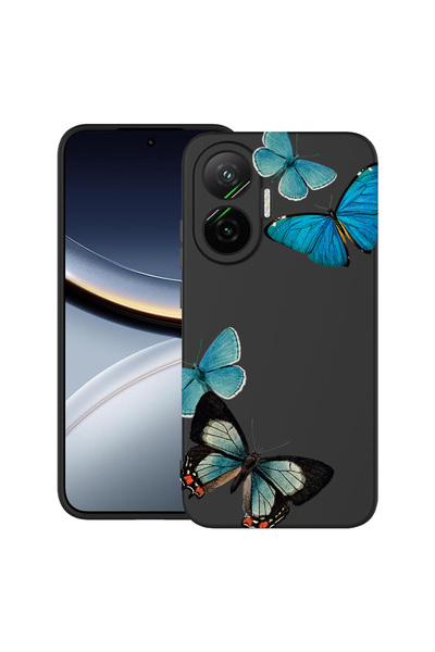 bestcase Carcasă ultra subțire din TPU pentru Poco F7, fluturi albaștri frumo...