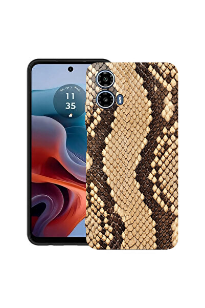 bestcase Carcasă ultra subțire TPU pentru Motorola Moto G45, model piele de ș...