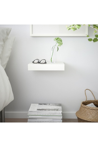 AsolBD أرفف حائط عائمة مزخرفة مع حوامل أنيقة غير مرئية مصنوعة من الخشب الصناعي الحديث مقاس 25 سم