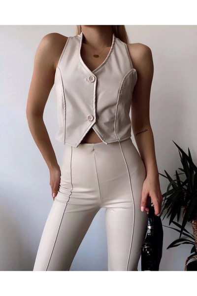 BilfolD Two-Button Leather Vest